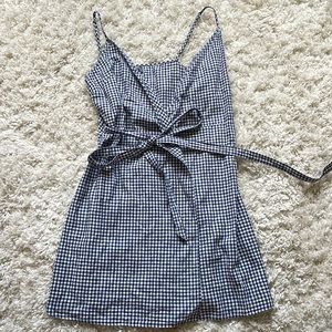 Aerie checkered wrap dress